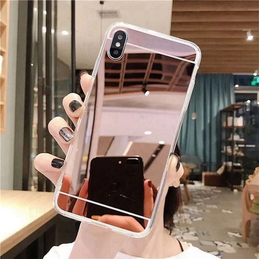 Зеркало для макияжа Блестящий силиконовый чехол Для Apple iPhone 17 16E 15 14 13 11 12 16 Pro Max Vivo V23 5G V27 Y20 Y11S Y31 Y72 Y21 Y33S Y53S Y36 Y35 V30 Чехол