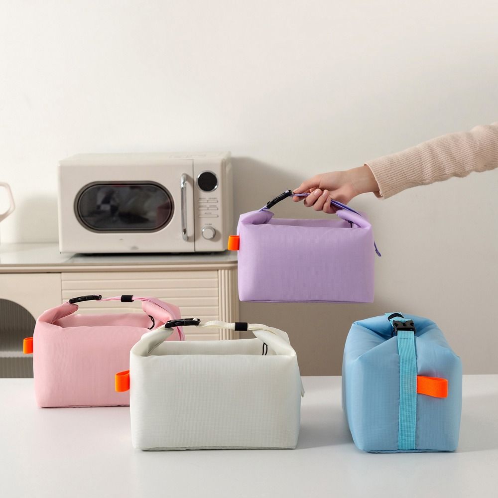 Portable Oxford Cloth Lunch Box Bag Large Capacity Waterproof Insulated Tote Bag Thickened with Handle Food Thermal Handbag