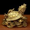 Dragon Tortoise Longui Parent and Child Copper Brass Feng Shui Item Luck Luck Fortune Good Luck Business Prosperity Amulet Amulet Gift (L) [Item]