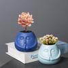 Cute Green Plant Pot Handicraft Ceramic Pot Funny Cartoon Succulent Flowerpot Outdoor