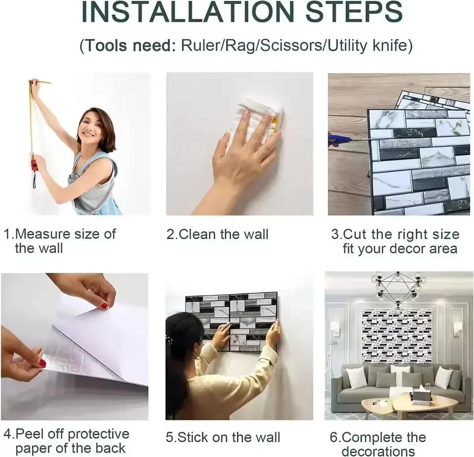 5/10 шт. 30X30 см Имитация 3D Стерео Камень Самоклеящиеся Наклейки на Стену Для Гостиной Спальни Декор Фона Дома