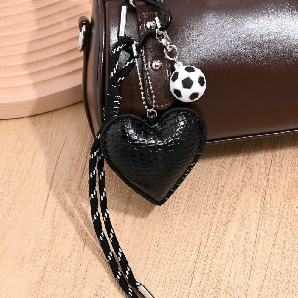 Woven Rope Braided Rope Car Keyrings PU Love Football Bag Charm Leather Heart Keychain Kids Gifts