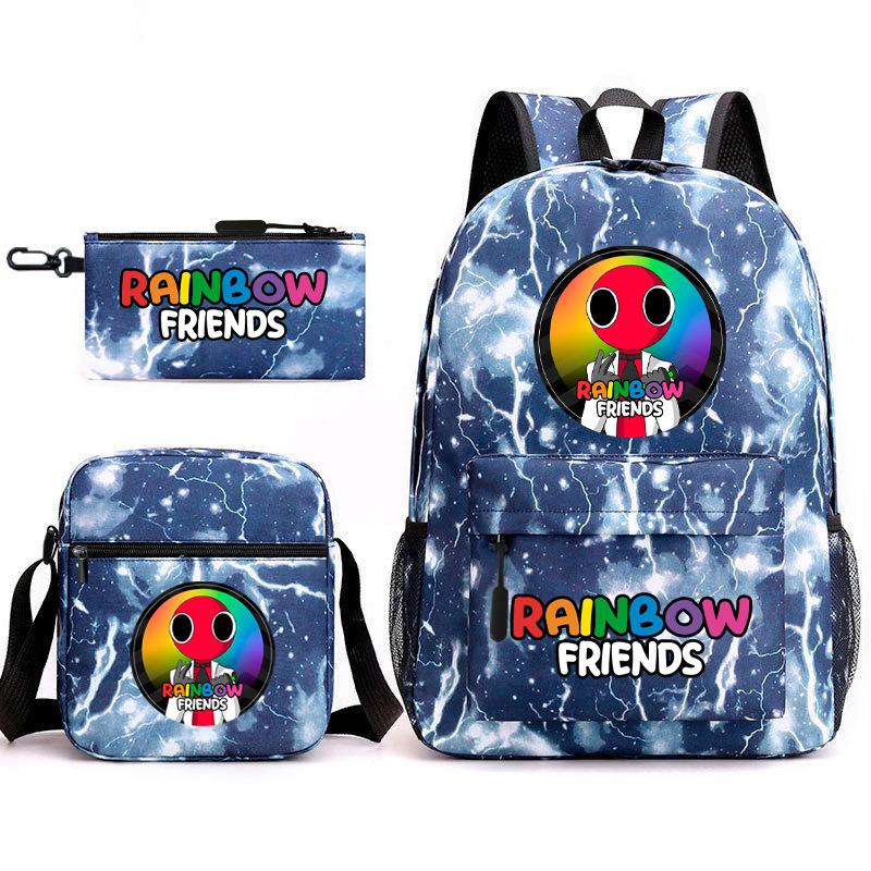 Рюкзак Rainbow Friends для игры Rainbow Friends, школьный рюкзак для начальной школы, набор из трех предметов