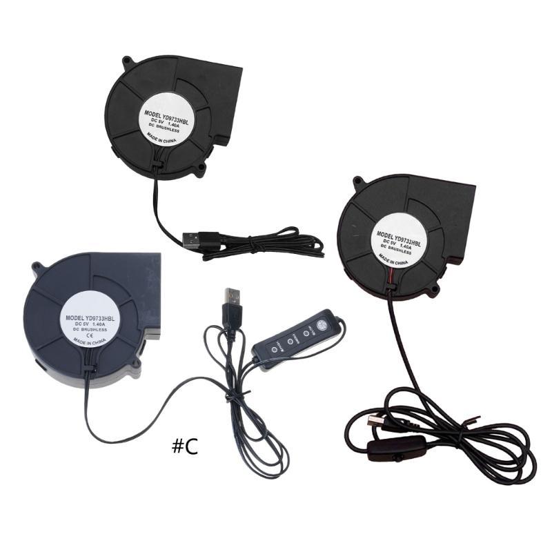  9733 5V High Speed USB Blower Fan For Indoor And Outdoor Use With Adjustable Speed Options For Enhances Air Circulation