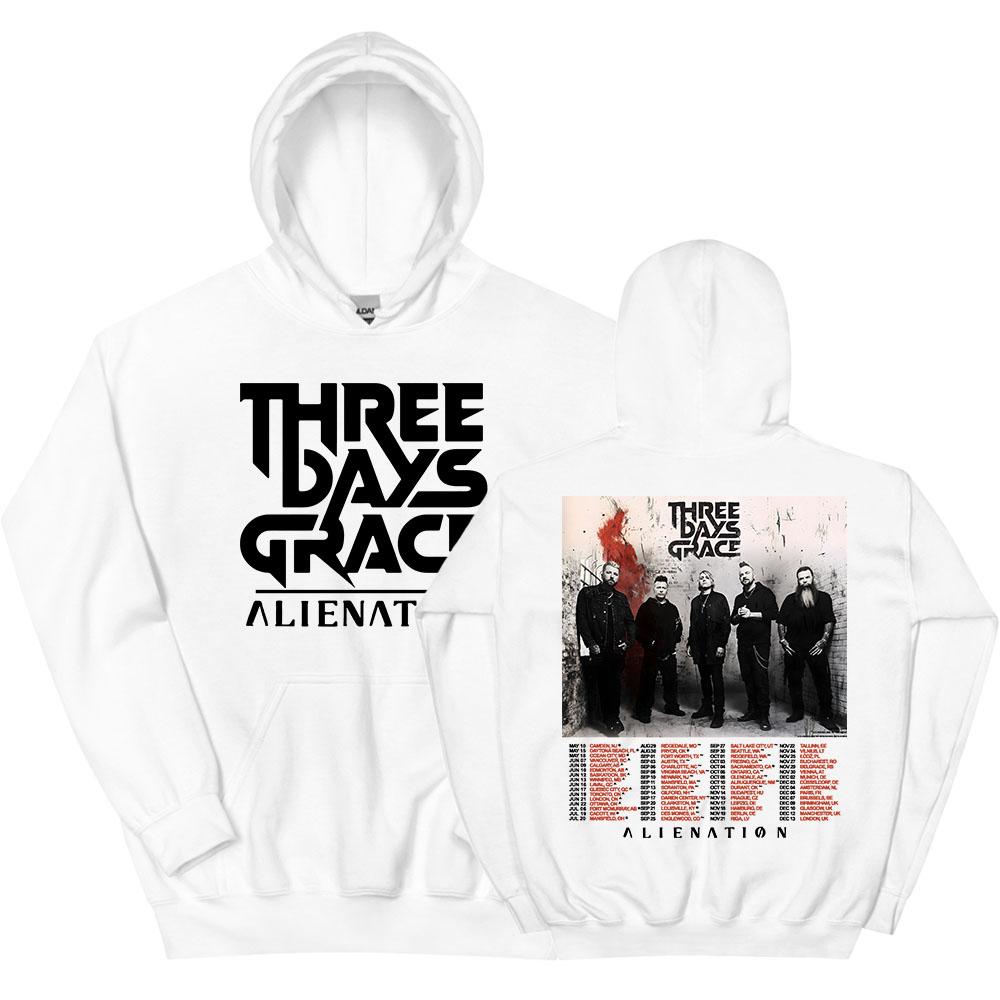 THREE DAYS GRACE ALIENATION Тур 2025 Толстовки Мода Длинный рукав Повседневная Толстовка с капюшоном Унисекс Уличная одежда Хип-хоп Принт Худи