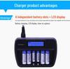 Интеллектуальное быстрое зарядное устройство на 6 слотов с ЖК-дисплеем для аккумуляторов AA/AAA с функциями ремонта и удвоения емкости