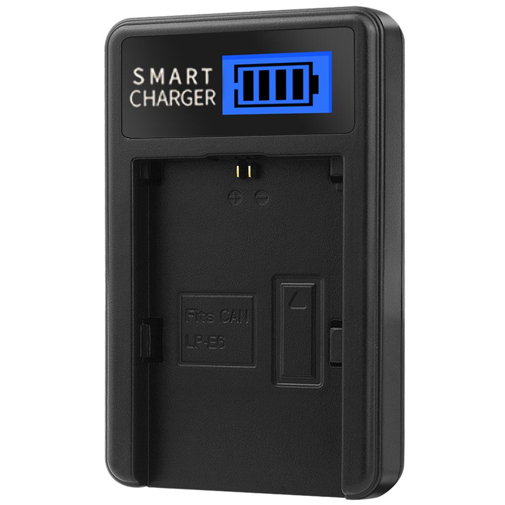 LP-E6 LPE6 LP E6 USB Battery Charger with LCD Screen Replacement for EOS 5D Mark II EOS 5D Mark III EOS 5D Mark2