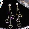 Серьги с кисточками в форме сердца, висячие серьги в форме сердца, романтические украшения для женщин, подарок