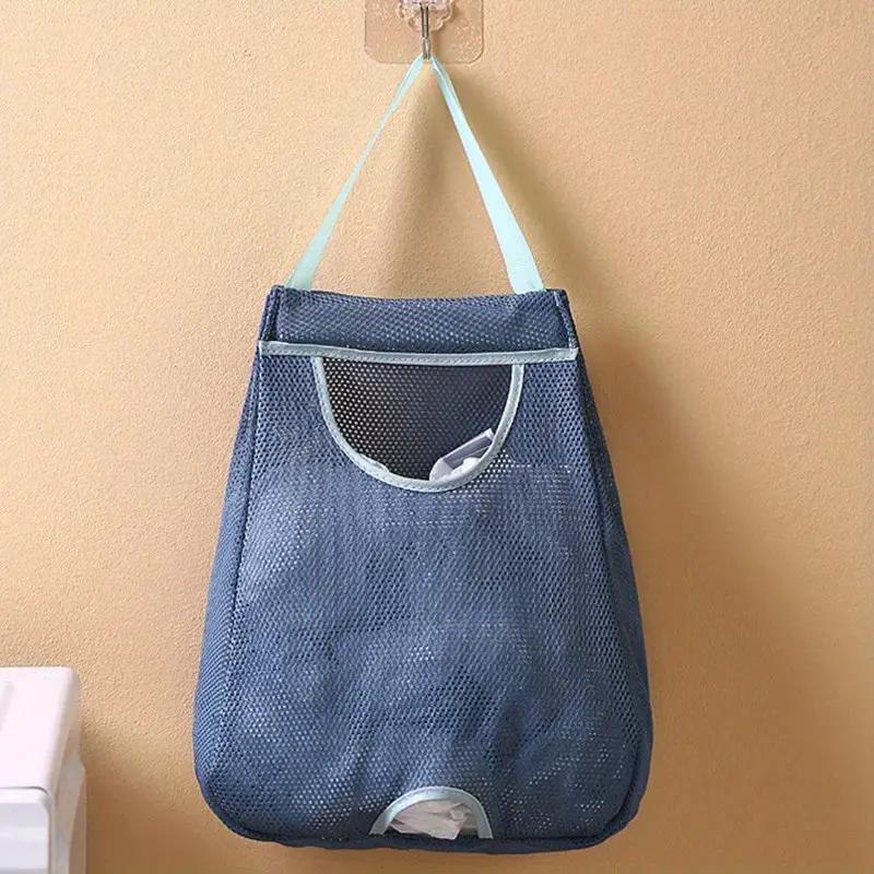 Garbage Bag Storage Box For Plastic Bag Wall Hanging Bag Washable Mesh Storage Bags Plastic Bag Holder Dispenser Kitchen Tools