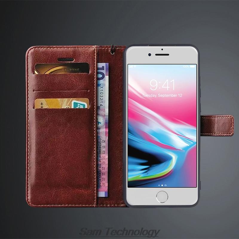 Чехол-книжка с держателем для карт для Apple iPhone 6 7 8 / SE 2020 / SE 2022 из искусственной кожи, откидная крышка, ретро кошелек, чехол для телефона, Capa Fundas Coque