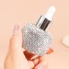 Refillable Glass Dropper Bottles Rhinestone Inlaid Perfume Container  Women