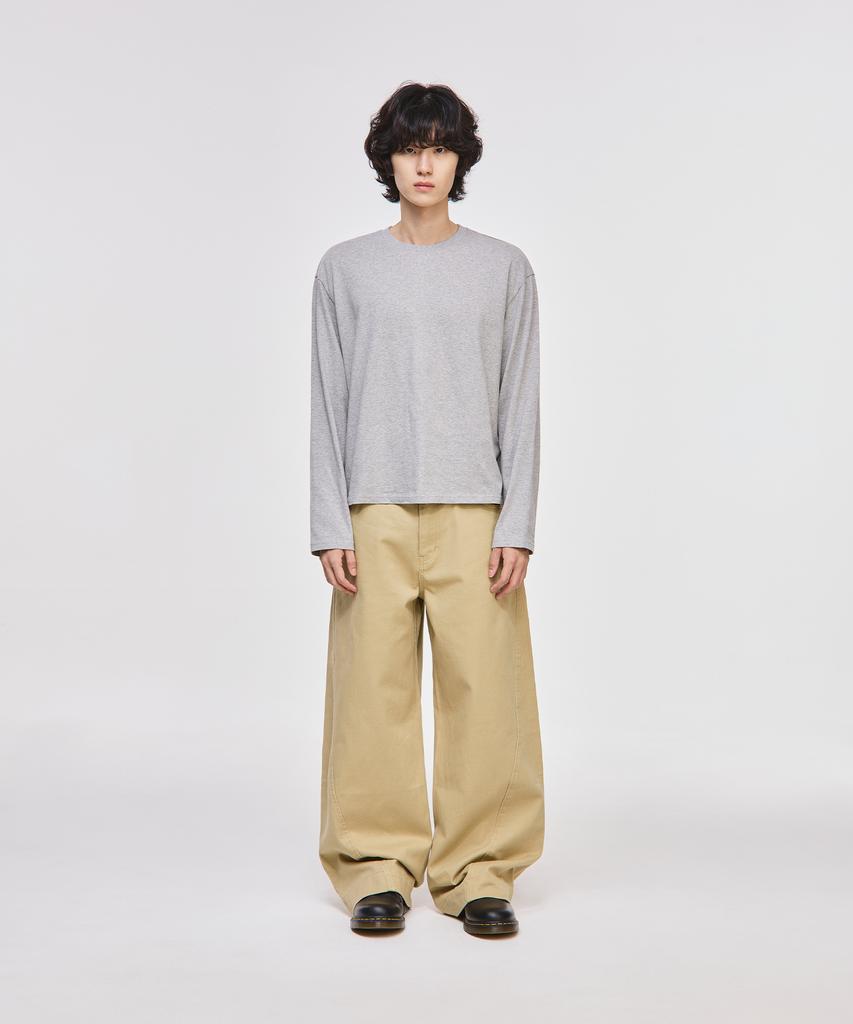 SIGNATURE Crop Long Sleeve T-Shirt [Gray]