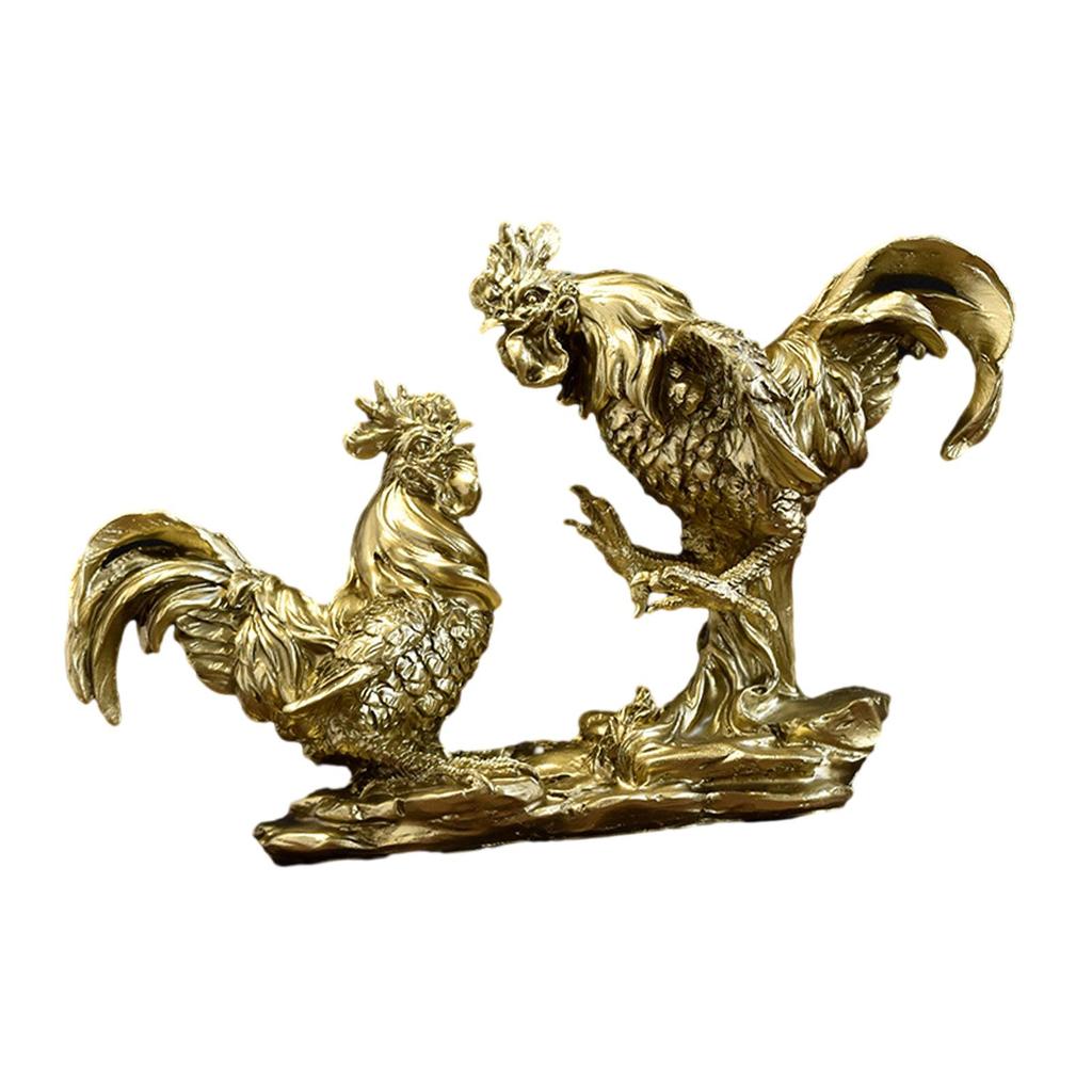 Фигурка цыпленка из смолы, приносящая удачу, декоративная скульптура петуха, статуэтка петуха для новогодней вечеринки, украшения для стола в отеле