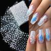 12pcs Laser Sliver Snowflakes Nail Art Sticker 3D Bronzing Christmas Nail Decals Holographic Silver/Gold/White Snowflake Sliders