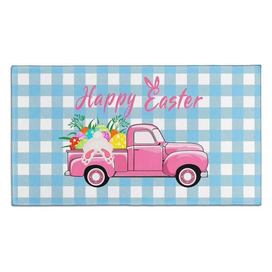 Декоративный напольный коврик с изображением пасхального кролика, влагостойкий нескользящий моющийся приветственный коврик для передней двери