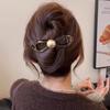 Korean Twist Hair Clips Leather Bow Knot Acrylic Hairpin for Women Girls Sweet Vintage Hairgrip Elegant Hair Styling Accessories