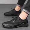 Men’s Outdoor Hiking Shoes Grey Driving Shoes Khaki Casual Slip on Summer Black Mesh Shoes Plus Size 45 46