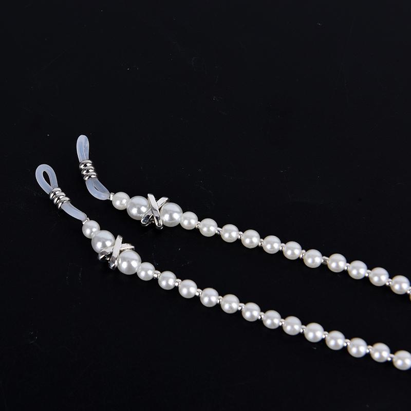 Жемчужный держатель для солнцезащитных очков, цепочка для очков для чтения, очки, шейный шнур, металлический ремешок