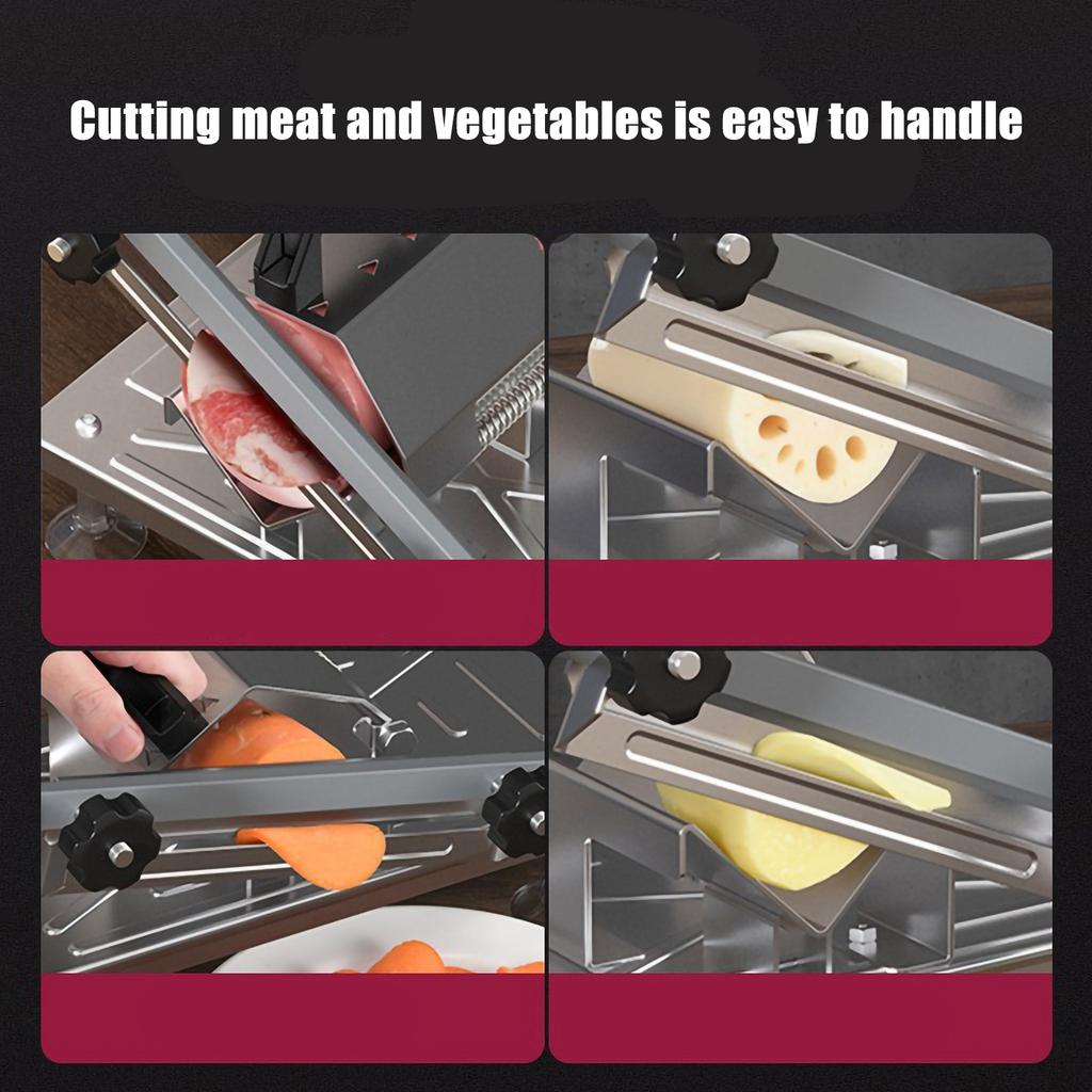 304 Stainless Steel Food Slicer Household Manual Frozen Meat Slicer Beef and Mutton Roll Quickly Slice for Cooking of BBQ HotPot