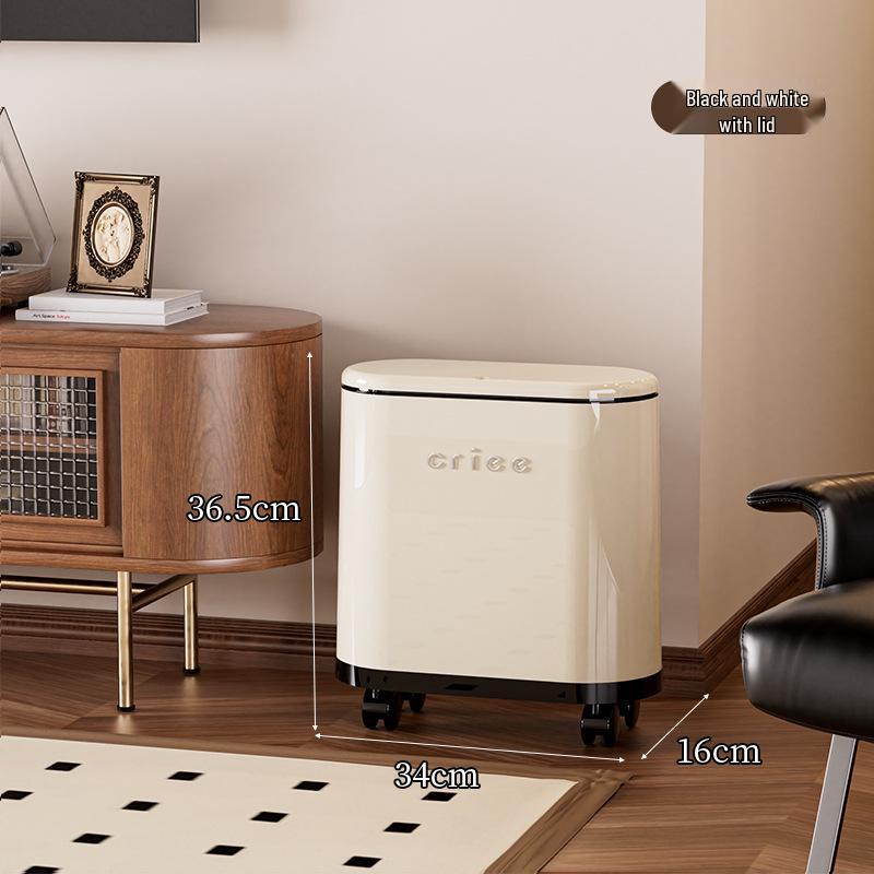 Красное овальное мусорное ведро нажимного типа с крышкой для ванной комнаты и гостиной