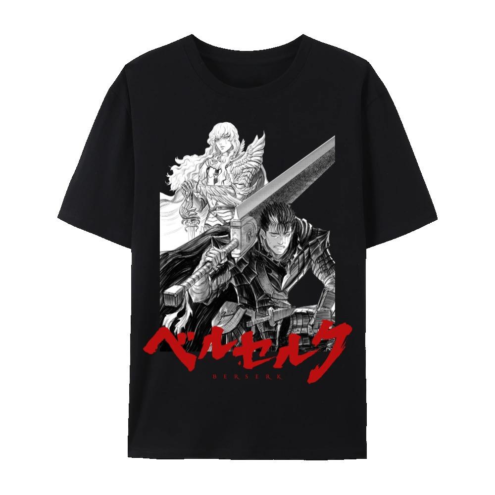 Футболка Berserk Gess & Griffith Graphic Cotton, рубашка-унисекс с коротким рукавом и круглым вырезом в японском стиле