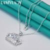 URMYLADY стерлингового серебра 925 пробы Корона AAAAA циркон кулон ожерелье для женщин модные свадебные помолвочные украшения