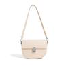 Genuine leather saddle bag for women, simple and versatile for commuting, cowhide shoulder and crossbody bag, new underarm bag with a high-end feel