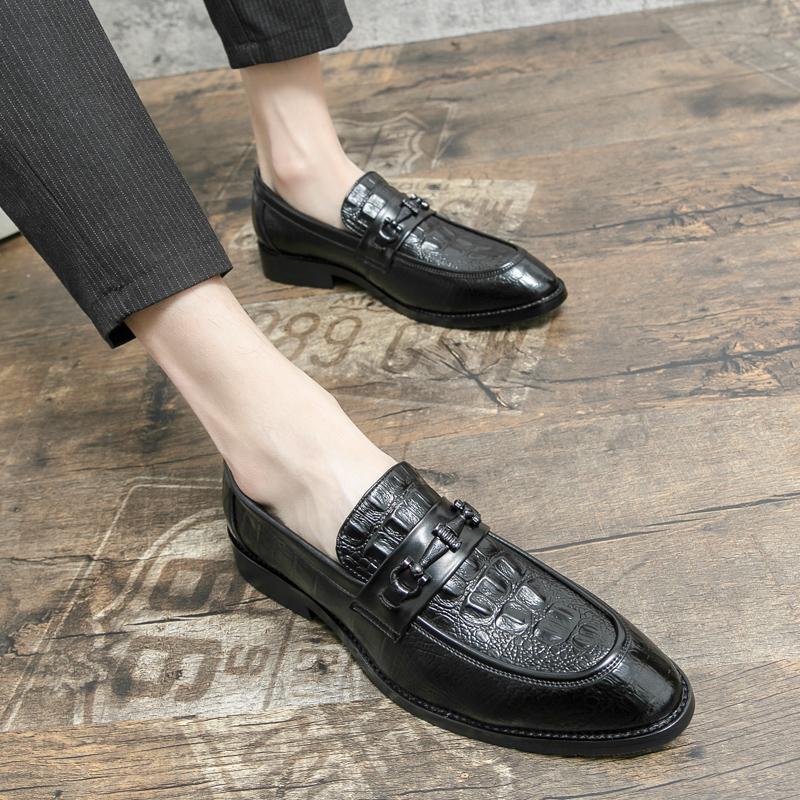 FashionNew Men Shoes Crocodile Pattern Leather Loafers Men Moccasins Shoes Slip-on Soft Flats Footwear Driving Shoes Walking Footwea
