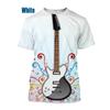 Модная мужская/женская музыкальная бас-гитара DJ забавная повседневная футболка с коротким рукавом с 3D принтом