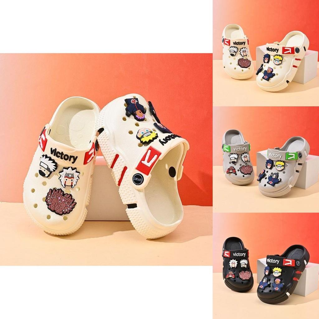 Стильные летние детские кроксы, модные дышащие нескользящие пляжные туфли для детей