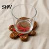 Christmas Party Table Decorations Crochet Coaster, Handmade Woven Drink Cup Pad, Cute Santa Snowman Non Slip Decorative Pads Gingerbread Man