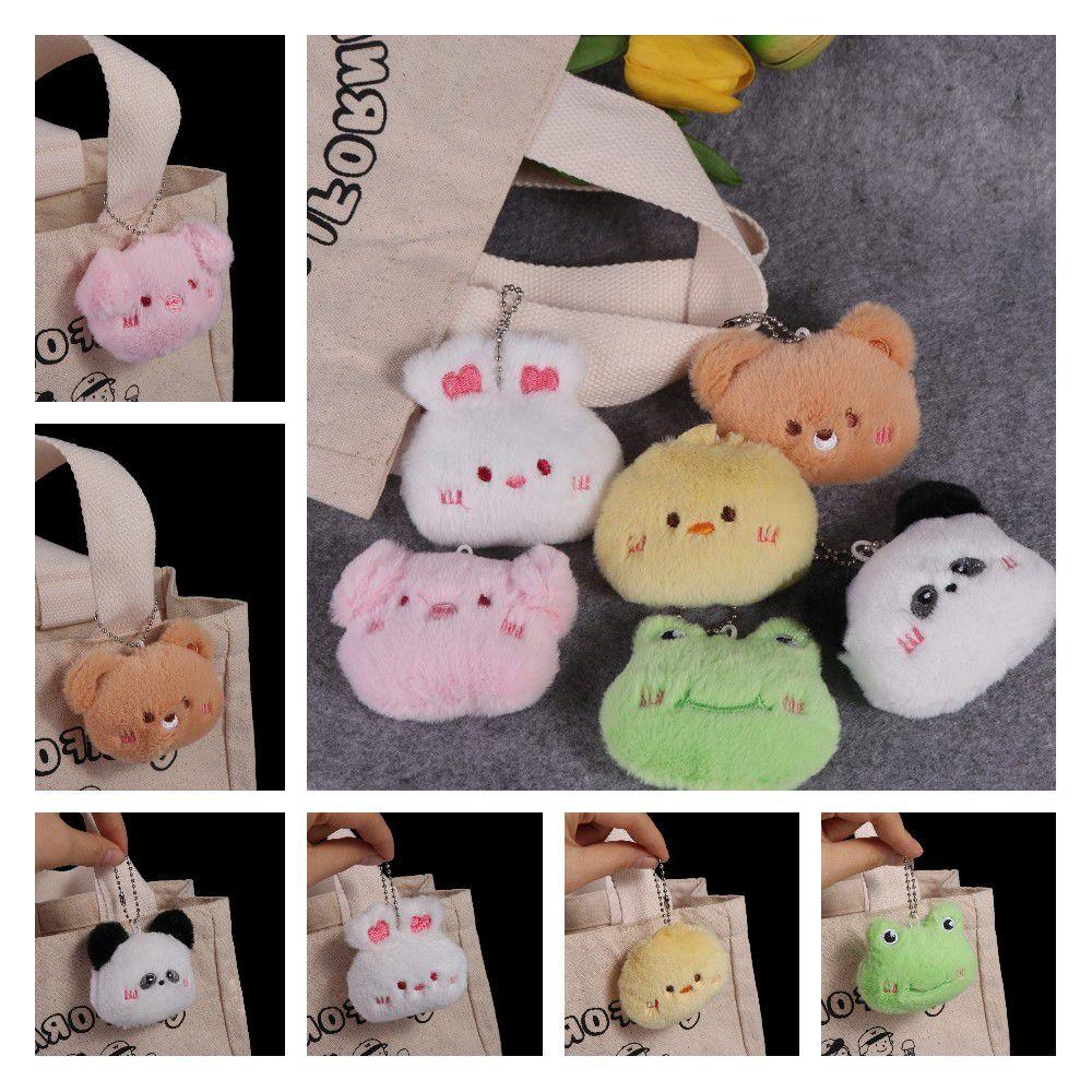 Cartoon Squeeze Panda Plush Keychain Piggy Chirping Bear Pendant Squeak Rabbit Doll  Birthday Gift