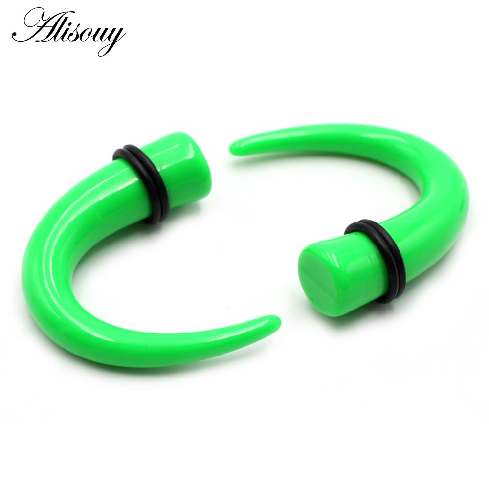 Alisouy 2 шт. 1,6 мм-11 мм акрил C Sahpe Buffalo Horn ушные манометры ушные конусы растягивающиеся заглушки туннельный расширитель ювелирные изделия для пирсинга