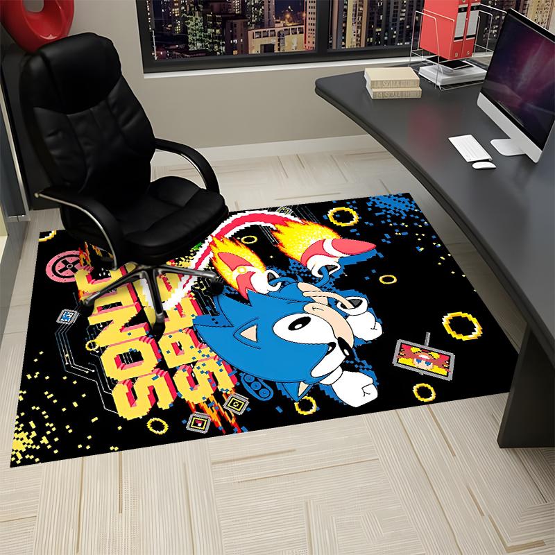 Sonic Printed Carpet, Rug for Office Chair Living Room Bedroom Kitchen Room Decor Gifts.