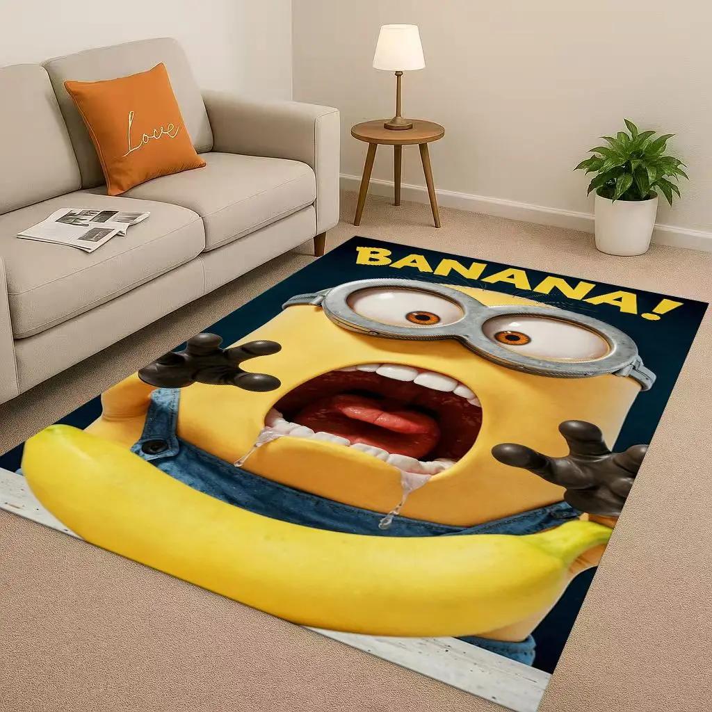 3D Cute Minions Cartoon Christmas Gift Living Room Non-Slip Area Rug Carpet for Bedroom Playroom Sofa,Home Decor Doormat