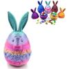 3D Printed Animal Figurines 5pcs With Bunny Eggs,Prefilled Easter Eggs,Easter Egg Fillers Easter Basket Stuffers Fidget Gift(with 5pcs 3D Animal)