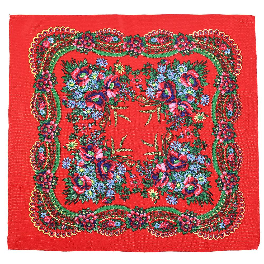 70*70 см золотой нитью с цветочным принтом русский квадратный шарф для женщин