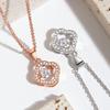 Lucky Grass Main Stone Dancing Pendant Necklace, Rose Gold Beating Heart Simple And Smart Four-Leaf Clover Necklace