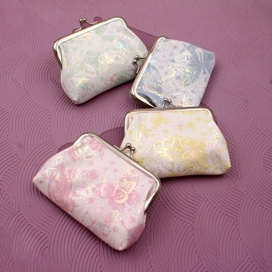 Butterfly Print Coin Purse, Women Small Change Purse, Gradient Butterfly Kiss Lock Closure Pouch for Coins Cards Cash