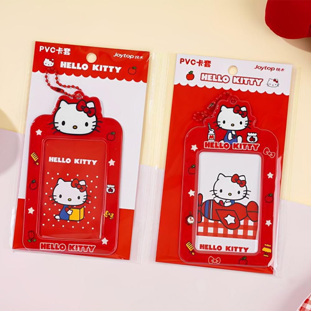 Sanrio Hello Kitty Держатель для фотокарточек Мультяшный Кот KT Чехол для фотокарточек из ПВХ Сумка Украшения Школьные Принадлежности Чехол для карт Подарки для девочек