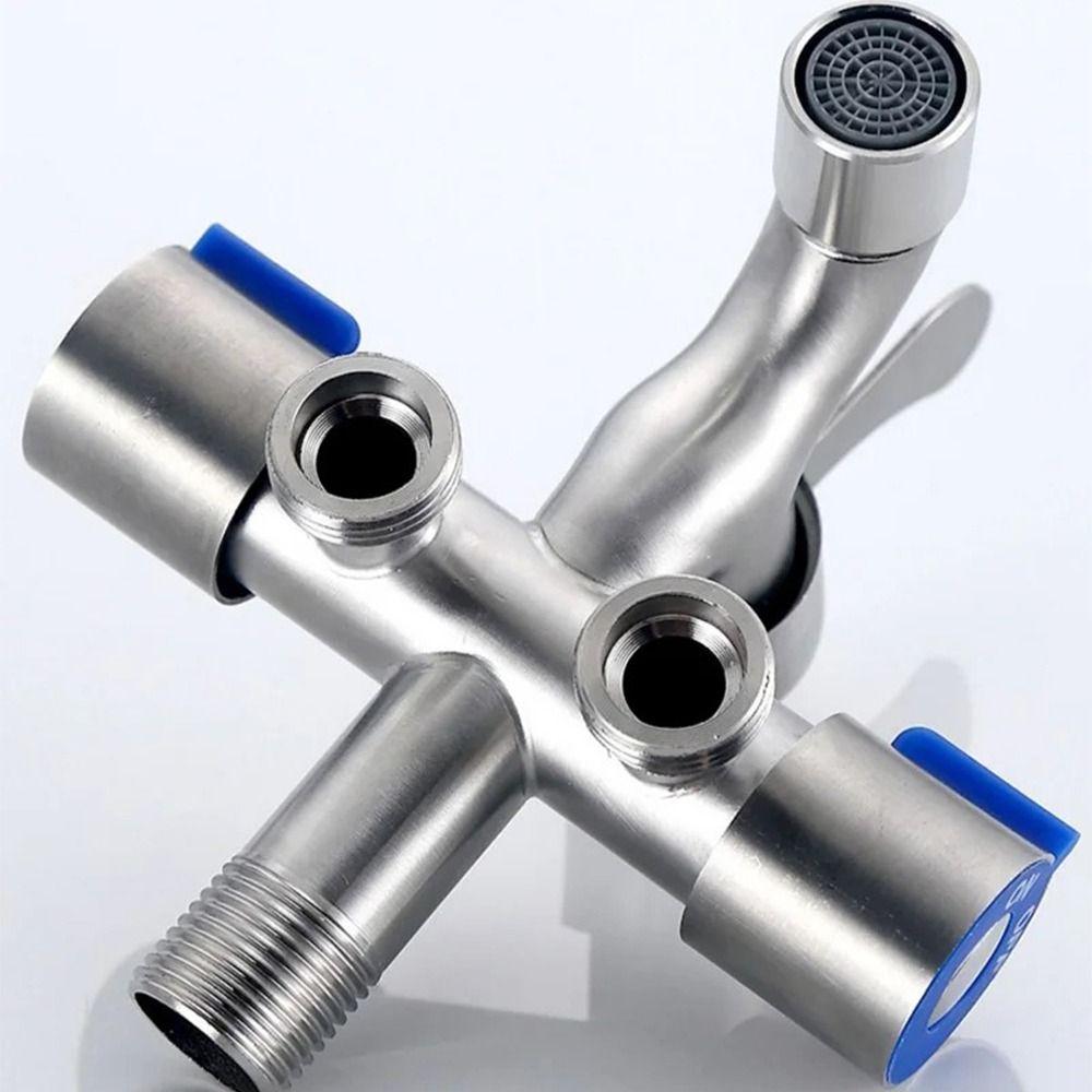 С лентой Кран из нержавеющей стали с отводом для стиральной машины Угловой кран Кран Дивертор для туалета