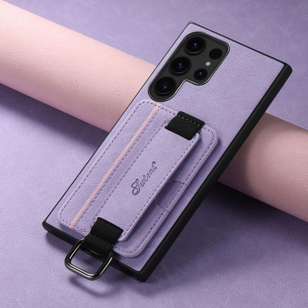 Кожаный кошелек с отделением для карт, чехол для Samsung Galaxy S24 Plus S23 S22 Ultra Note20Ultra, с кольцом-держателем и ремешком на запястье