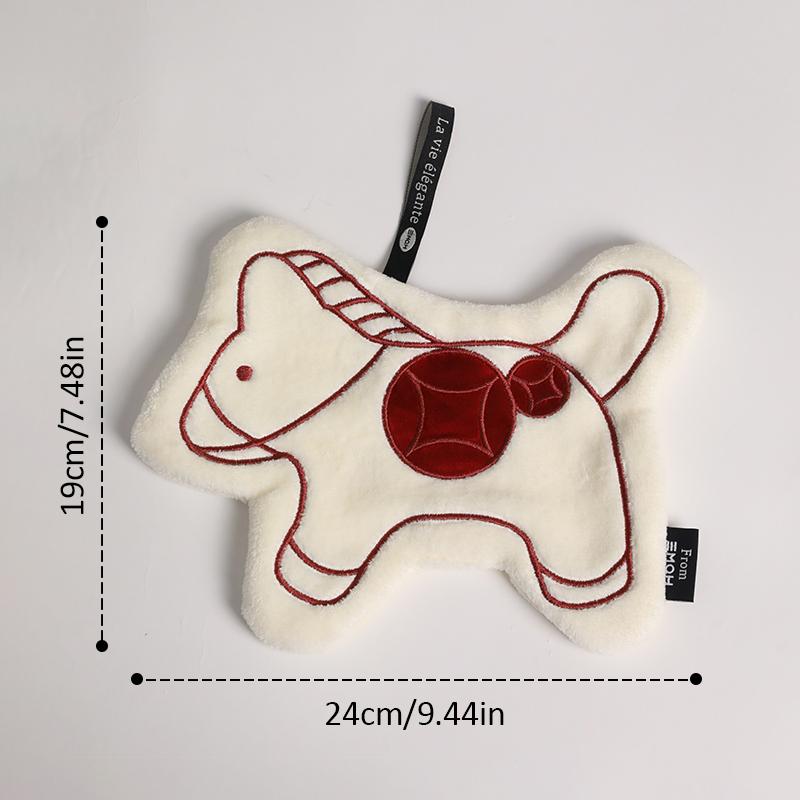 Horse Year Hanging Hand Towel Home Use Absorbent Microfiber Custom Embroidered Bathroom Kitchen Cute Hand Towel