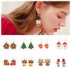 1Pair Handmade Sew Santa Claus  Earrings Christmas Tree Xmas  Eardrop Christmas Earring  Party