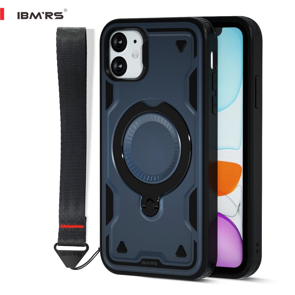 Чехол IBMRS для iPhone XR противоударный [магнитный] с подставкой и шнурком | Совместимость с IBM RS