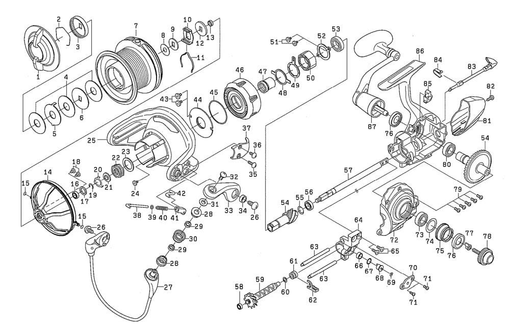 Daiwa Оригинальные детали 18 Power Surf SS 4000QD Катушка Номер детали 7 Код детали 128C33 00059396128C33 (ДАЙВА) (2-7)