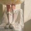 Korean Fashion Lolita Princess Socks Kids Ruffle Lace Socks High Quality Bow Middle Tube Socks for Girls Children Socks Leggings