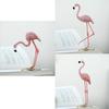 3pcs Flamingo Figurine Miniature Sculpture Glass Base Stand Table Ornament