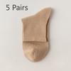 5 пар хлопковых носков до середины икры на весну, лето и осень. Антибактериальные носки из чесаного хлопка с защитой от запаха. Удобные носки из хлопка без косточек.