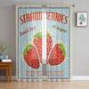 Клубника Винтаж Гранж Ретро Плакат Шифоновые Прозрачные Шторы для Гостиной Спальня Украшения Окна Вуали Тюлевая Занавеска